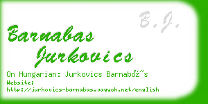barnabas jurkovics business card